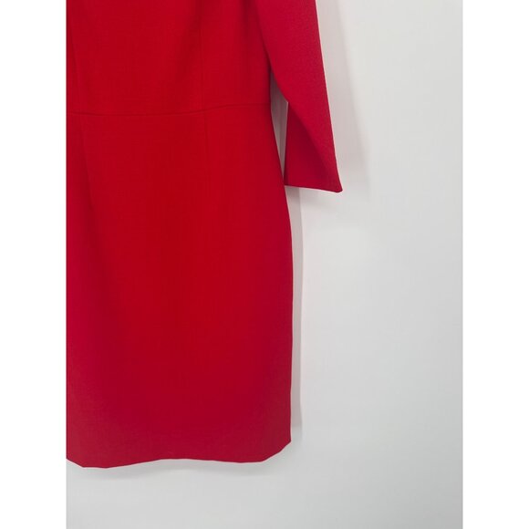 Alex Marie Red Sheath Dress Size 6 lined 3/4 Sleeves Boatneck new $129 - Picture 2 of 6